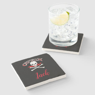 Personalized Jolly Roger (Cutlass) Stone Coaster