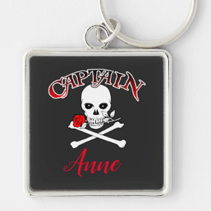 Personalized Jolly Roger (Rose) Keychain