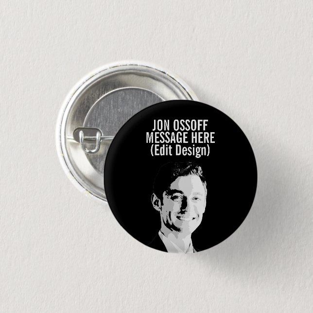 Personalized Jon Ossoff Bust 1 Inch Round Button (Front & Back)
