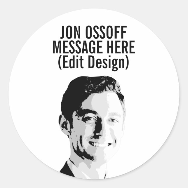 Personalized Jon Ossoff Bust Classic Round Sticker (Front)