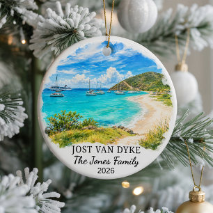 Personalized Jost Van Dyke Ceramic Ornament, Custo Ornament