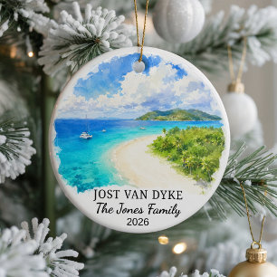 Personalized Jost Van Dyke Ceramic Ornament, Custo Ornament