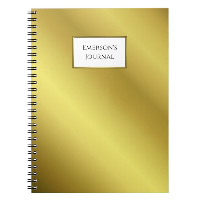 Personalized Journal for Men Gold Minimalistic (Front)