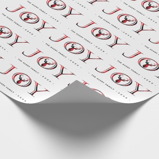 Personalized Joy Elegant Christmas Wrapping Paper (Corner)
