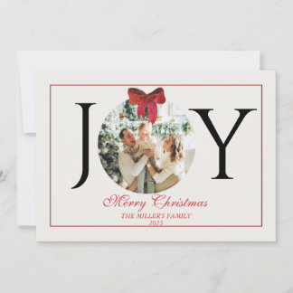 PERSONALIZED JOY MERRY CHRISTMAS GREETING HOLIDAY CARD