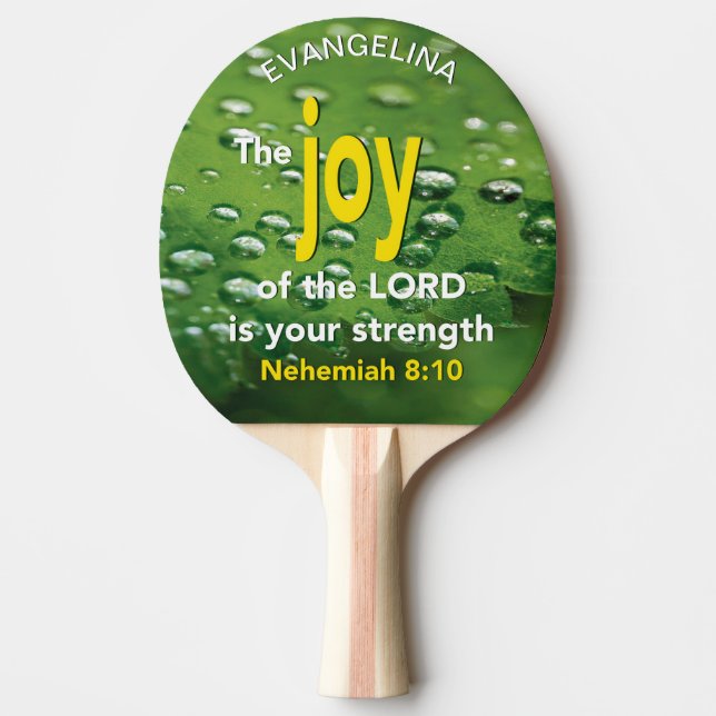 Personalized Joy Of The Lord Ping Pong Paddle (Front)