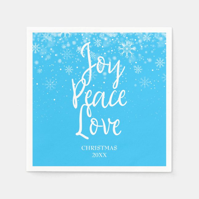 Personalized Joy Peace Love Napkin (Front)
