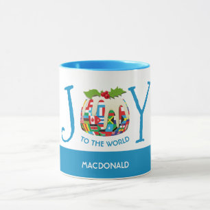 Personalized   JOY TO THE WORLD Flags   Christmas Mug