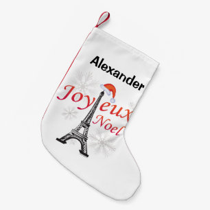Personalized Joyeux Noel Small Christmas Stocking