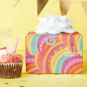 Personalized Joyful Watercolor Wrapping Paper