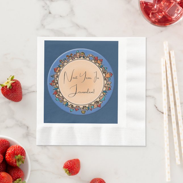Personalized Judaica Jerusalem Napkin (Insitu)