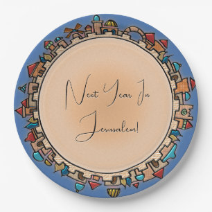 Personalized Judaica Jerusalem Paper Plate