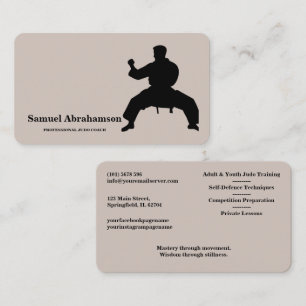 Personalized Judo instructor - Karte  Business Card