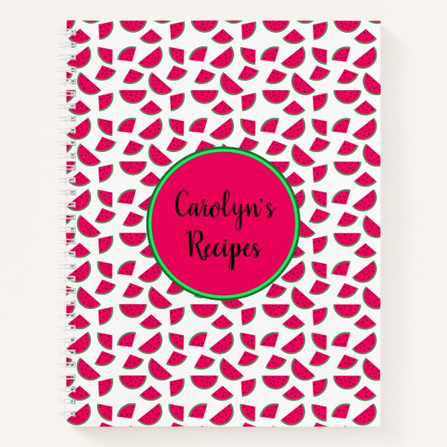 Personalized, juicy fruit, red watermelon pattern notebook (Front)