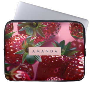 Personalized Juicy Strawberry Bliss Laptop Sleeve