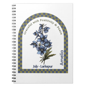 Personalized July Birth Month Flower Notebook