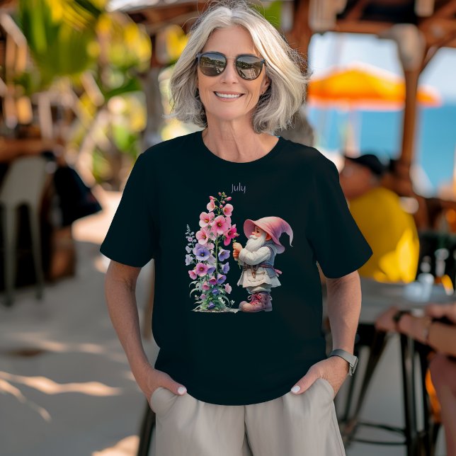 Personalized July Birth Month Garden Gnome T-Shirt (Creator Uploaded)