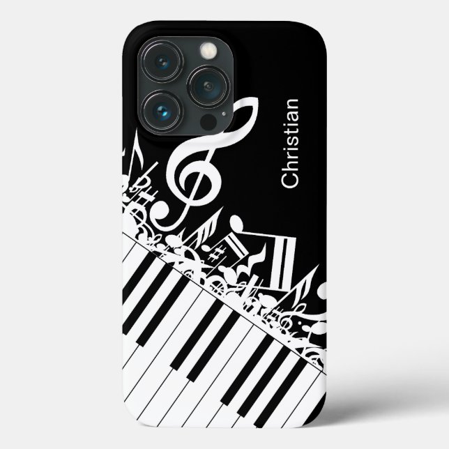 Personalized Jumbled Musical Notes and Piano Keys Case-Mate iPhone Case (Back)