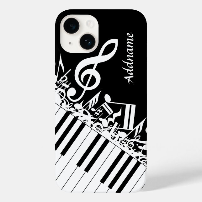 Personalized Jumbled Musical Notes and Piano Keys Case-Mate iPhone Case (Back)