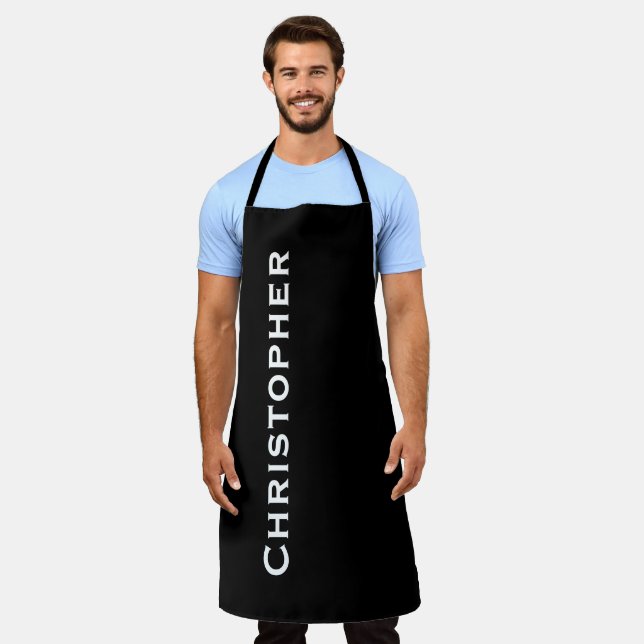 Personalized Jumbo Bold Name Choose Colour or Blac Apron (Worn)