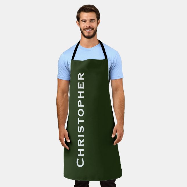 Personalized Jumbo Bold Name Choose Your Colour Apron (Worn)