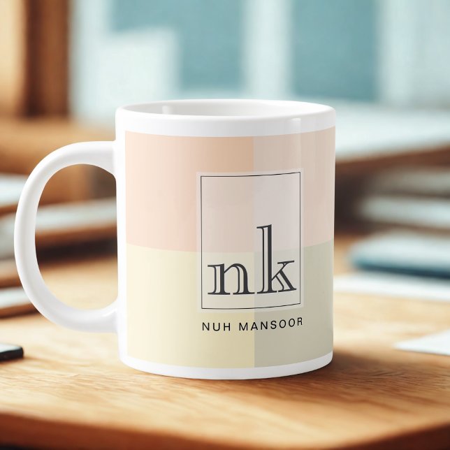 Personalized Jumbo Colour Block Mug | Monogram (Creator Uploaded)