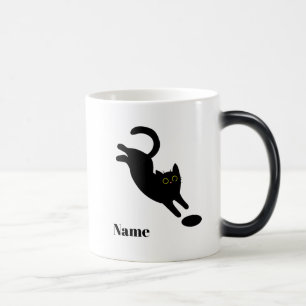 Personalized Jumping Black Cat Name Mug