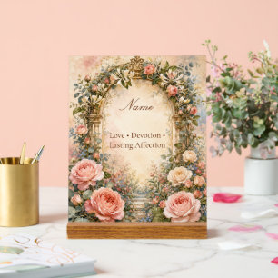 Personalized June Birth Flower Rose & Honeysuckle Acrylic Sign