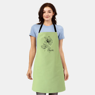 Personalized June Honeysuckle Birth Flower Gift Apron