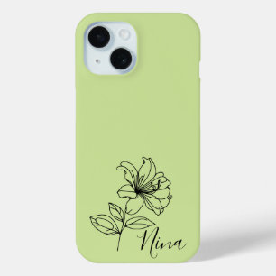 Personalized June Honeysuckle Birth Flower Gift  iPhone 15 Case