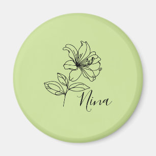 Personalized June Honeysuckle Birth Flower Gift Magnet