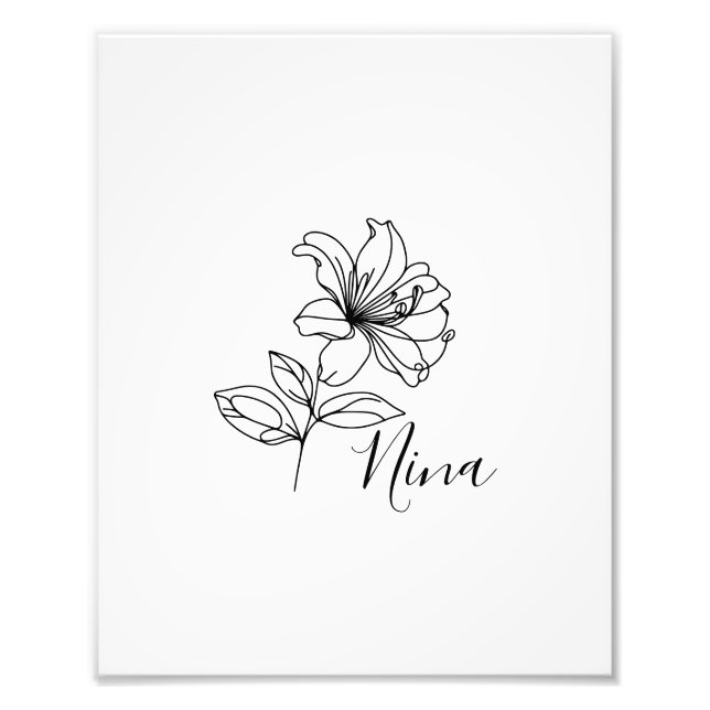Personalized June Honeysuckle Birth Flower Gift  Photo Print (Front)