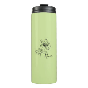 Personalized June Honeysuckle Birth Flower Gift Thermal Tumbler