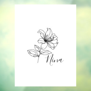 Personalized June Honeysuckle Birth Flower Gift  Window Cling