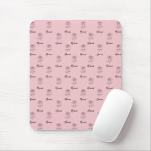 Personalized June Rose Birth Flower Gift for Her Mouse Pad