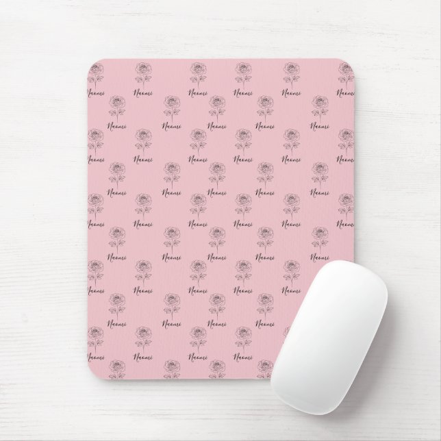 Personalized June Rose Birth Flower Gift for Her  Mouse Pad (With Mouse)
