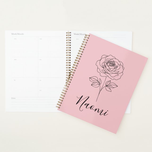  Personalized June Rose Birth Flower Gift for Her  Planner (Display)