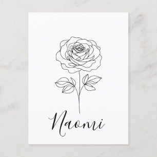  Personalized June Rose Birth Flower Gift for Her  Postcard