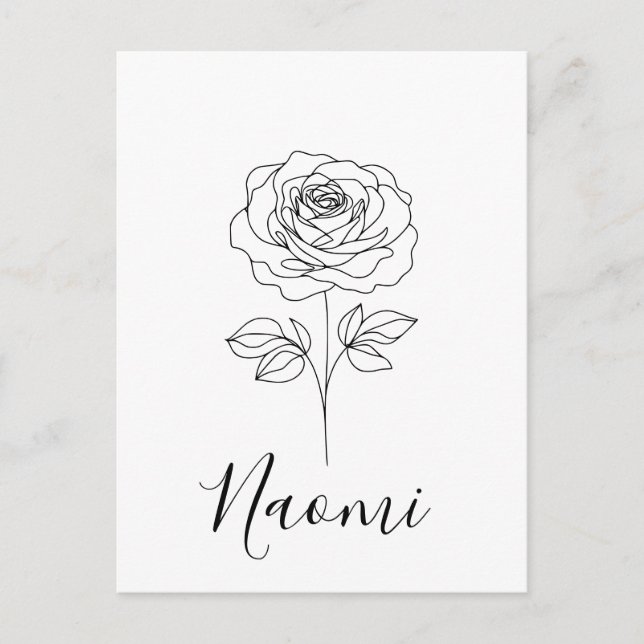 Personalized June Rose Birth Flower Gift for Her  Postcard (Front)