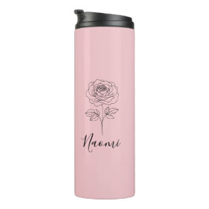  Personalized June Rose Birth Flower Gift for Her  Thermal Tumbler