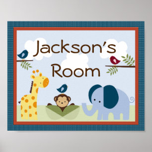 Personalized "Jungle 123 Animals" Poster Art