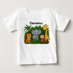 Personalized Jungle Animal Design Baby T-Shirt