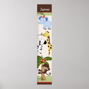 Personalized Jungle Buddies Growth Chart/Poster Poster
