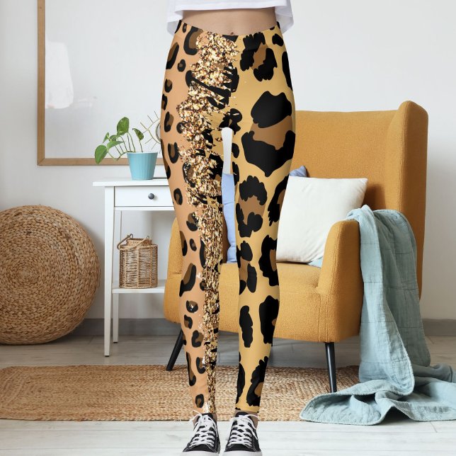 Personalized Jungle Cat Print Wild Animal Pattern Leggings (Creator Uploaded)