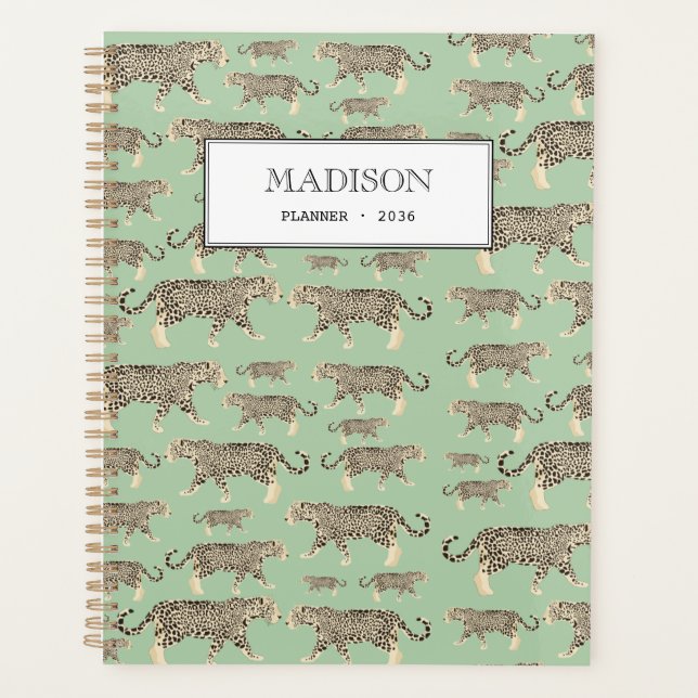 Personalized Jungle Jaguar Animal Pattern Planner (Front)