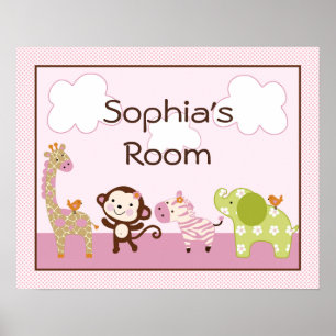 Personalized Jungle Jill/Girl Animals Poster/Print Poster