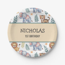 Personalized Jungle Safari Animals Watercolor