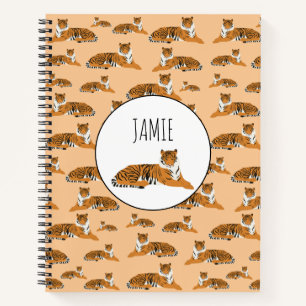 Personalized Jungle Tiger Animal Pattern Notebook