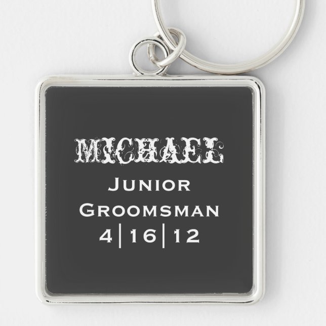 Personalized Junior Groomsman Keychain (Front)