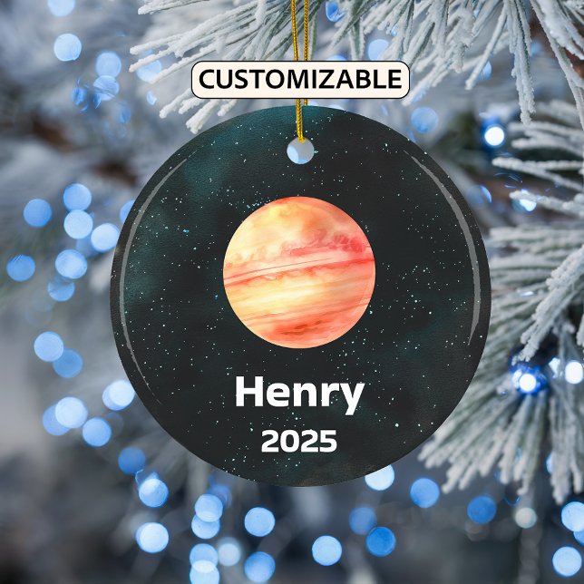 Personalized Jupiter Ornament, Solar System Ceramic Ornament (Creator Uploaded)